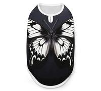 Black White Butterfly Dog Shirt Quick Dry Breathable Pet T-Shirt Soft Stretchy Sleeveless Vest Dog Apparel 2XL