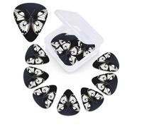 Black White Butterfly Guitar Picks 12 Pack Personalized Plectrums with Organizer Storage Box, Colorful Celluloid Guitar Plectrum Includes Thin, Medium, Heavy Picks for Acoustic Guitar Bass Picks