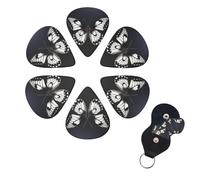 Black White Butterfly Guitar Picks 6 Pack Guitar Plectrums with Picks Holder Celluloid Plectrums Includes Thin, Medium, Heavy Picks Plectrums for Acoustic Guitar Bass Picks 0.96mm