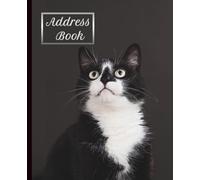 Black & White Cat Address Book with Space for Over 700 Contacts: 110 pages with dedicated birthday, telephone number and notes pages
