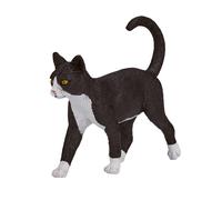 Cat Black & White Toy Realistic Pet Figurine