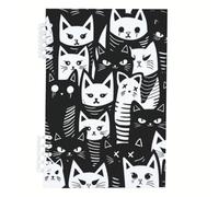 Black White Cats Notebook A5, Stylised Cats Notebooks A5, Lined Paper Meeting Notebook 120Pages/60Sheets, Journal for Journaling Writing, Notepads for School, Study Essentials Women Man