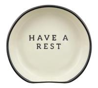 Black & White Ceramic Spoon Rest Tea Tidy Utensils Holder Rest Kitchen Gift