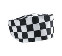 Black & White Checked Pattern Poly-Cotton Chef's Hat, Beanie/Skull Cap, Head-wear, Hygiene