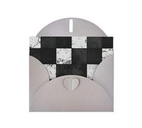 Black White Checkerboard Print Shimmer Blank Greeting Cards with Envelopes, Elegant DIY Invitations,Thank You Notes