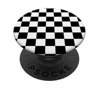 Black White Checkered Classic Checker Pattern PopSockets Adhesive PopGrip