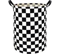 Black White Checkered Laundry Hamper Basket,Collapsible Portable Laundry Bag,Storage Bins Baskets, Laundry Basket,Toys Storage Basket,Gifts Basket, Bedroom Home Decor,Dorm,Kitchen