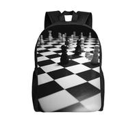 Black White Chess Checkerboard Backpack for Women Men Lightweight Laptop Bag Travel Rucksack Fashion Casual Daypack