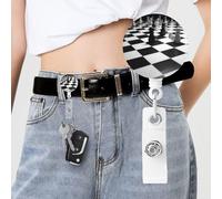Black White Chess Checkerboard Badge Reel Retractable Badge Holder with Keychain Id Clips for Badges Lightweight Plastic Name Card Holders for Nurses Office Teacher