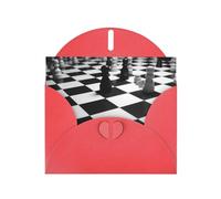 Black White Chess Checkerboard Greeting Cards Blank Note Cards with Envelopes Happy Birthday Card Thank You Card Wedding Party Invitation Cards for All Occasions 4x6 Inch