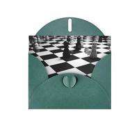 Black White Chess Checkerboard Greeting Cards Blank Note Cards with Envelopes Happy Birthday Card Thank You Card Wedding Party Invitation Cards for All Occasions 4x6 Inch