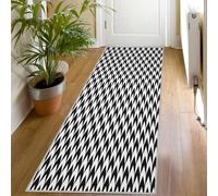 Black White Chevron Hallway Rug 60 x 220, Washable Geometric Print Kitchen Carpet Runners Short Pile Non-Shedding Bedroom Living Room Runner Rug, Modern Minimalism Floor Mat for Indoor Entryway Me815