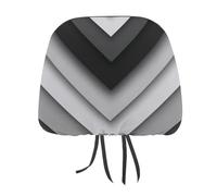 Black White Chevron Pattern Minimalist Printed Car Headrest Cover,2 Pieces, Elastic Comfort Head Rest Cover for Women Men, Universal Fits Most Cars Van SUV Truck, Car Interior Decor Accessories