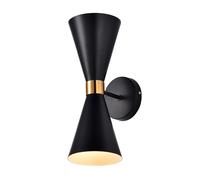 Black/White Classic Vintage Wall Sconce Lighting Fixture Creative Hour Glass Wall Lamp Modern Simple Hardwired Indoor Wall Sconces, E14 Up Down Home Wall Light for Living Room Hallway