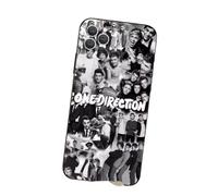 Black White Collage Band Photo Harry Niall Styles Horan One 1D Direction Fan Custom Compatible With iPhone 11 12 13 14 15 16 16E Pro Max Plus Mini Bumper Case Design Name Protective Cover Silicone