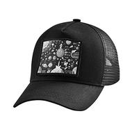 Black White Cosmic Space Galaxy Planets Pluto Venus Mars Jupiter Back Mesh Hat Baseball Ball Cap, Adjustable Trucker Hats Hip Hop Sunhats Summer Hat Visor Anti-Uv for Outdoor