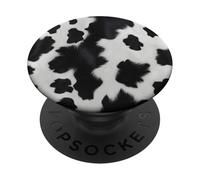 Black & White Cow Cowhide Pattern Western Ranch Animal PopSockets Adhesive PopGrip