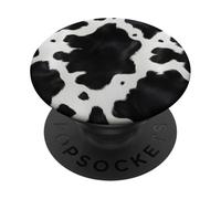 Black & White Cow Cowhide Pattern Western Ranch Animal PopSockets Adhesive PopGrip