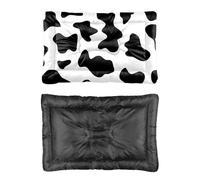 Black White Cow Dog Bed Large Cozy Dog Mattress Bed Liner Crate Mat Flat Mattress Non Skid Bottom Cute Cats Cushion Rabbit Bed Washable Large Dogs Crate Furniture Outdoor Indoor Cat Mats 90 X 60 cm