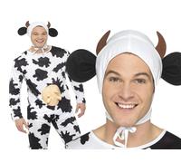Black White Cow Jumpsuit Udders Adults Ladies Unisex Mens Fancy Dress Outfit