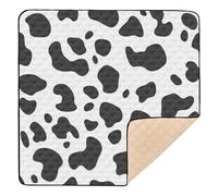 Black White Cow Leopard Chic Large Sturdy Baby Playmat for Indoor Outdoor Comfortable Baby Kick Crawling Mat for Babies Infants Toddlers, 50'' x 50''