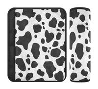 Black White Cow Leopard Print 2 pcs seat Belt Pads More Comfort Driving for Backpack forro para cinturon de segurida