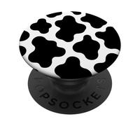 Black White Cow Print Cute Aesthetic Animal Y2K Cowgirl PopSockets Adhesive PopGrip