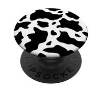 Black White Cow Print Cute Aesthetic Animal Y2K Cowgirl PopSockets Adhesive PopGrip