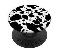 Black White Cow Print Cute Aesthetic Animal Y2K Cowgirl PopSockets Adhesive PopGrip