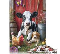 Black White Cow Puzzle Premium 100% Recycled Board Paper Rectangular Jigsaw Puzzle for Adults Teen Unique Gift 300pcs (40x28cm)