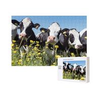 Black White Cows,300 Pieces Wooden Jigsaw Family Game Jigsaw Puzzles for Adults Teens Home Decor