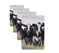 Black White Cows Car Air Freshener Cards for Women Men 4 Pack Cute Car Accessories Long Lasting Scent Car Diffuser Hanging Auto Aromatherapy Tablets Car Fresheners Gifts