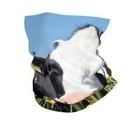 Black White Cows Print Winter Neck Gaiter Warmer, Soft Face Mask Scarf For Cold Weather Skiing Cycling Outdoor Sports