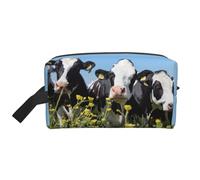 Black White Cows Printed Travel Organizer Bag, High Density Storage Case with Protective Foam for Electronics