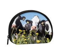 Black White Cows, Women's Storage Bag Shell Makeup Bag Small Coin Purse Shell Change Pouch