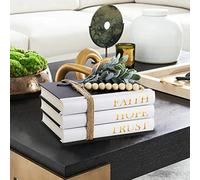 Black & White Decorative Books - HOPE, FAITH, TRUST(Set of 3) for Coffee Tables and Shelves