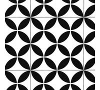 Black White Designer Effect Anti-Slip Vinyl Flooring For Kitchen, Bathroom, 2.8mm Thick Vinyl Sheet-4M(13'1") X 4M(13'1")-16M²