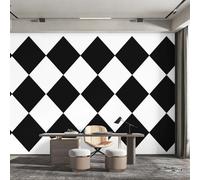 Black White Diamond Wallpaper, Modern Geometric Wall Mural for Living Room, Bedroom, Non-Woven Wall Paper Decoration, Photo Wallpaper & Home Decor, 450x315 cm (WxH) K-MZ&35