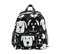 Black White Dog Animals Toddler Backpack for Boys Kids Backpack Preschool Kindergarten Bookbag Girls Rucksack School Bag 12 Inch