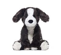 Black & White Dog Stuffed Animal 24 cm Soft Toy Cozy collie puppy plush, huggable pillow for, kids, girls, boys, ideal play companion, room decoration, gift for friends and family