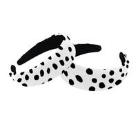Black White Doodle Pattern with Dots Hairbands for Women Girls, 2 Packs Wide Head Bands Hoops for Hair, Velvet Thick Padded Hairband Hair Band Hoops