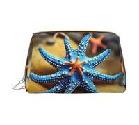 Black & White Dot Print Cosmetic Bags,Leather Makeup Bag Small For Purse,Cosmetic Pouch,Toiletry Clutch For Women Travel, Beautiful Starfish, One Size