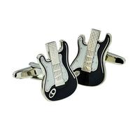 Black & White enamelled Electric Guitars Cufflinks X2AJ377
