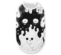 Black White Evil Dead Print Pet Clothes T Shirt Pets Clothing Vests Tee Tops Dogs Costume Coat For Dog Cat S