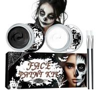 Black & White Face Body Paint,Halloween Makeup Kit & Face Paint Kit - Black and White Face Paint Sticks and Pens for Adults- Skel/eton Clown Makeup for Halloween, Costume Parties,Festivals