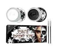 Black White Face Paint - Face Paint Makeup Kit | Makeup Kit Dress Up | éup Palette With Brushes | Facé, Body, Eye, Full Coverage Skin Paints For Cosplay, Adults, Halloween Party
