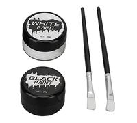Black White Face Paint Kit Halloween Body Paint Highly Pigmented Cosplay | Easy on easy off makeup for clown zombie skeleton looks at themed parties carnivals with rich pigment in a convenient set