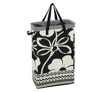 Black White Floral Abstract Patterns Laundry Hamper with Sturdy Handle Laundry Basket Stand up Teen Clothes Hampers for Bathroom cesta de ropa sucia