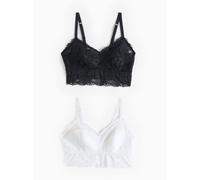 Black & White Floral Lace Padded Bralettes 2 Pack 12