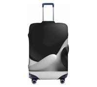 Black White Fluid Sculpture Travel Luggage Covers - Elasticity Suitcase Covers Protector for Luggage 18-32 Inch